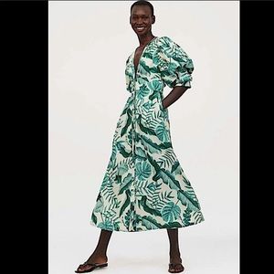 Johanna Ortiz x H&M Linen-blend Leaf Print Dress